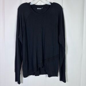 Athleta Black Modal Blend Criss Cross Pullover Sweatshirt Large
